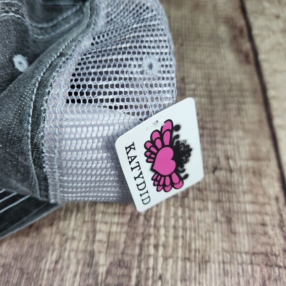 KATYDID Trucker Hat Trust in the Lord Embroidered Distressed Gray NEW Ball Cap - Picture 6 of 8
